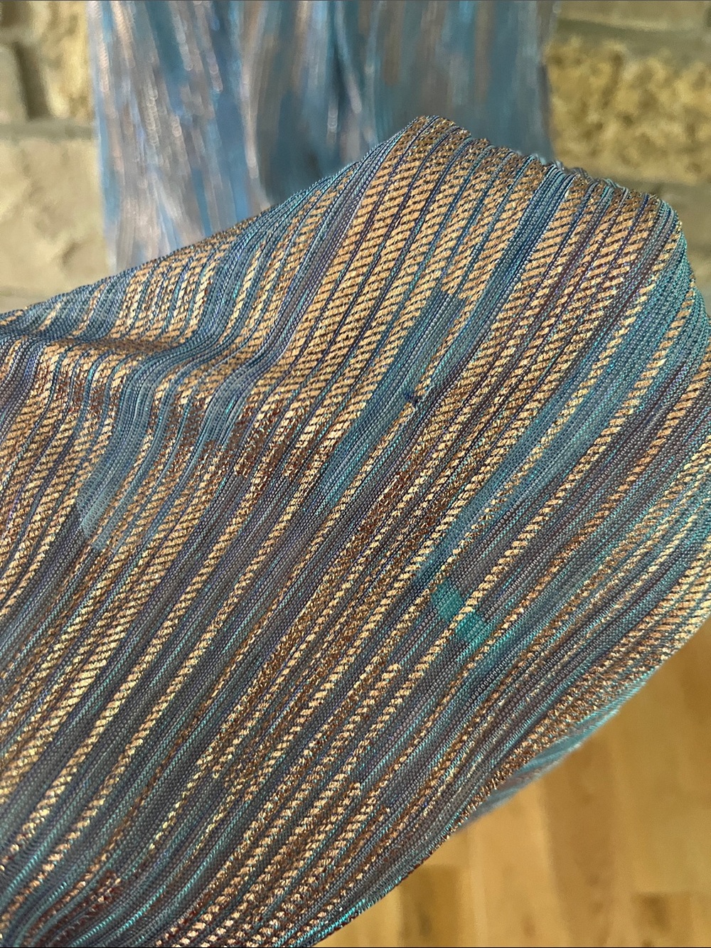 NWT Nightway Metallic Blue & Rose Gold Gown Size 12 - Picture 13 of 16